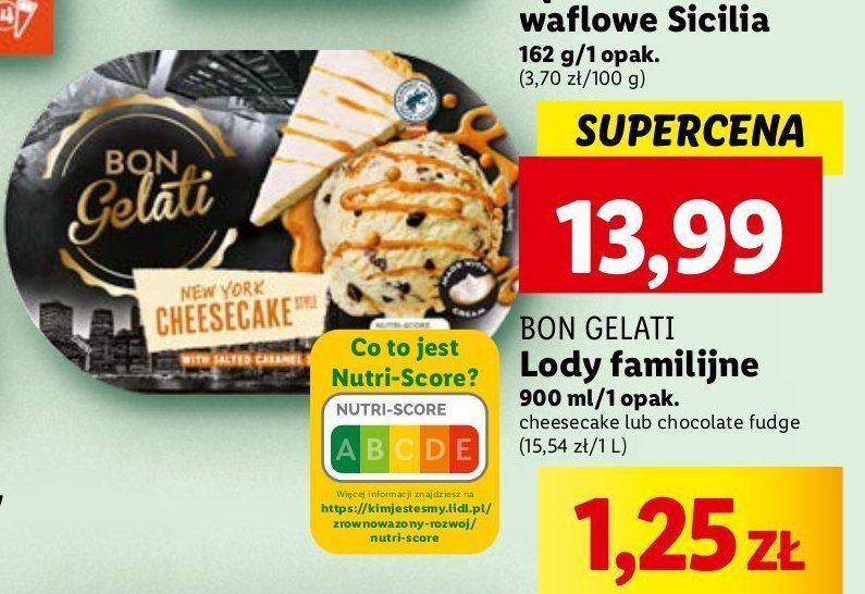 Lody cheesecake BON GELATI promocja