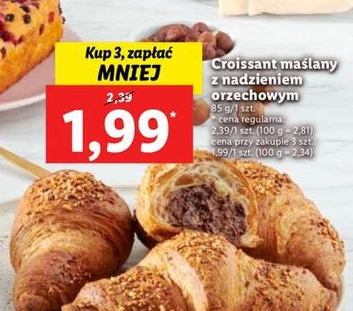 Croissant z nadzieniem orzechowym promocje