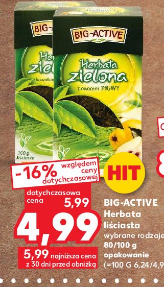 Herbata zielona z kwiatem wiśni Big-active herbata zielona promocja