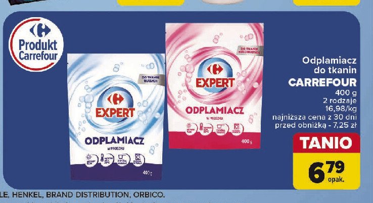 Odplamiacz w proszku colour Carrefour expert promocja