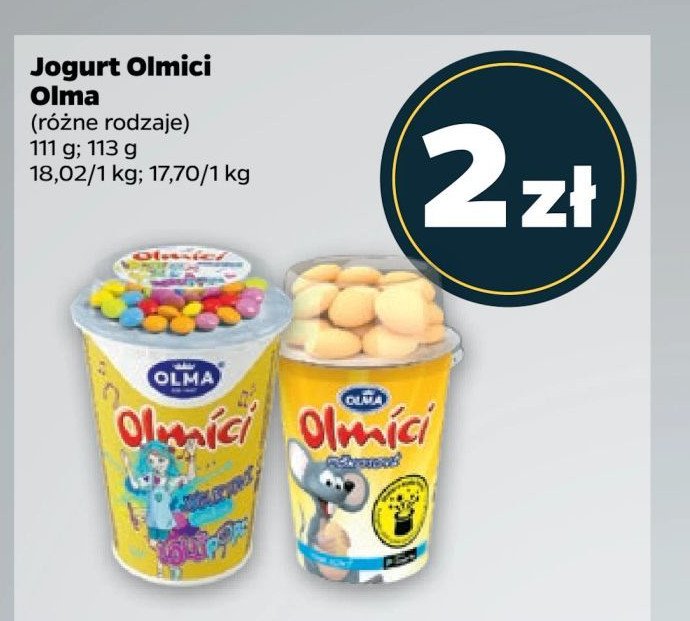 Jogurt wanilowy z biszkoptami Olma olmici promocja w Netto