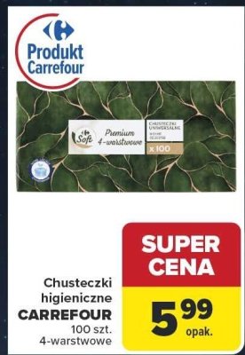 Chusteczki higieniczne CARREFOUR 4-warstowe promocja w Carrefour