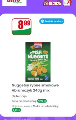 Nuggetsy rybne smakowe Abramczyk 240g mix zielona cebulka promocja w Dino