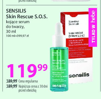 Serum do twarzy sos Sensilis skin rescue promocja w Hebe