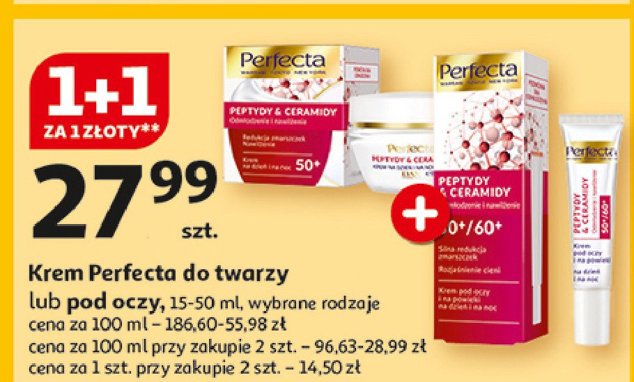 Krem pod oczy Perfecta peptydy & ceramidy promocja w Auchan