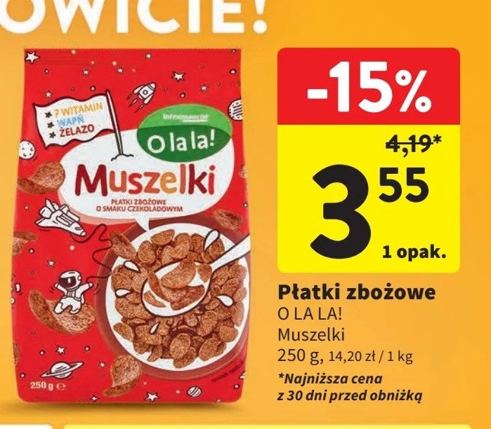 Płatki muszelki O la la! promocja w Intermarche