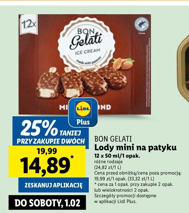 Lody mini almond BON GELATI promocja