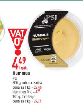 Hummus trio burak pomidor Psj promocja