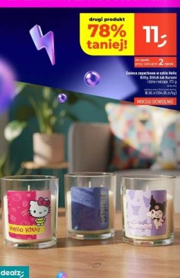 Świeca zapachowa w szkle Hello Kitty Stitch lub Kuromi różne rodzaje promocja w Dealz