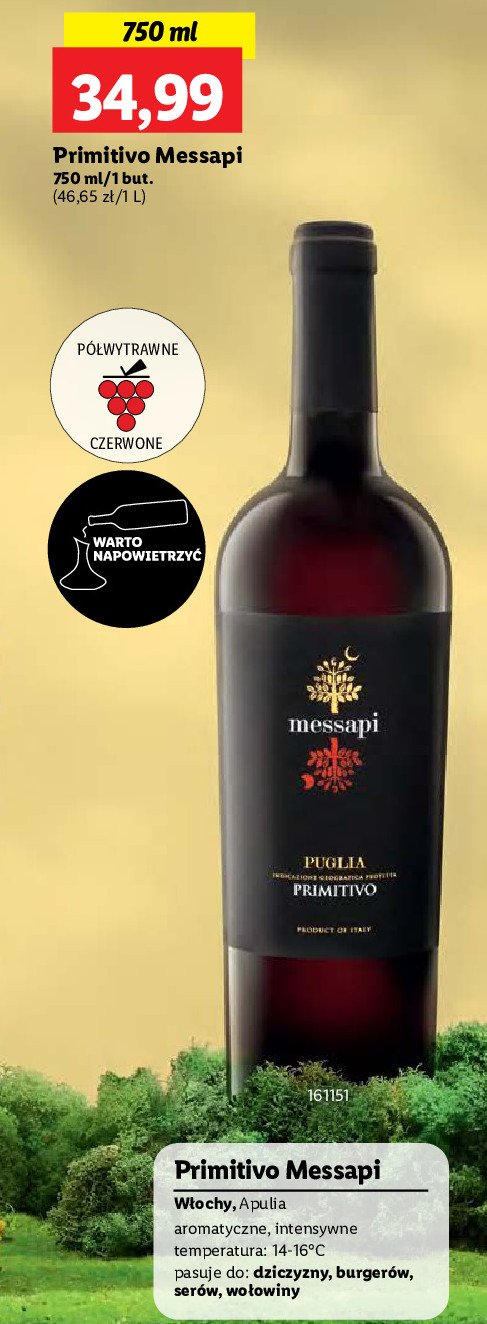 Wino MESSAPI PRIMITIVO PUGLIA promocja