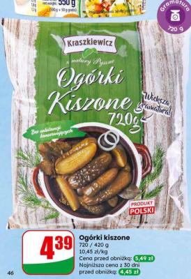 Ogórki kiszone Kraszkiewicz promocja w Dino