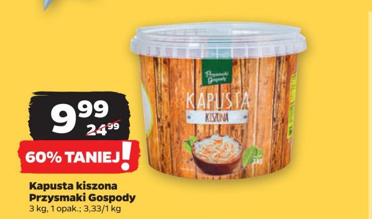 Kapusta kiszona Przysmaki gospody promocja w Netto