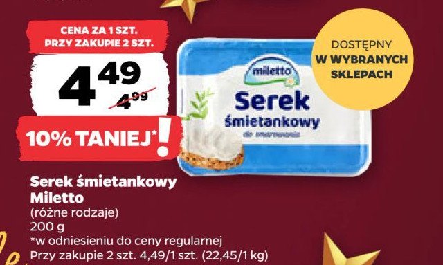 Serek śmietankowy Miletto promocja w Netto