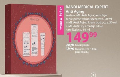 Zestaw BANDI MEDICAL EXPERT Anti Aging: ME Anti Aging emulsja silnie przeciwzmarszczkowa 50 ml + ME Anti Aging krem pod oczy 30 ml + ME Anti Dry emulsja silnie nawilżająca 14 ml promocja w Hebe