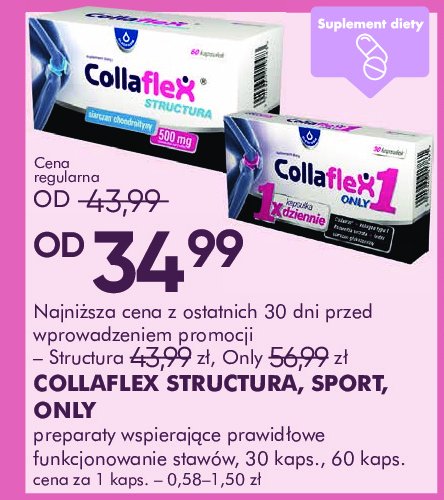 Kapsułki na stawy COLLAFLEX ONLY 1 promocja w Super-Pharm