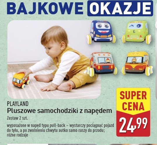 Pluszowe samochodziki z napędem Playland promocja