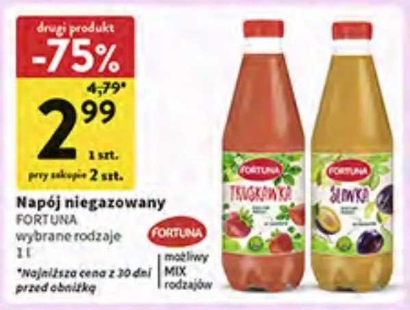 Napój truskawka Fortuna polskie smaki promocja