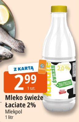 Mleko świeże Łaciate 2% Mlekpol 1l promocja w Leclerc