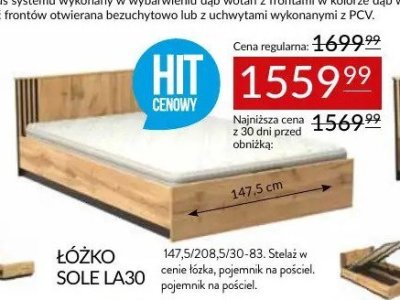ŁÓŻKO SOLE LA30 promocja w Abra Meble