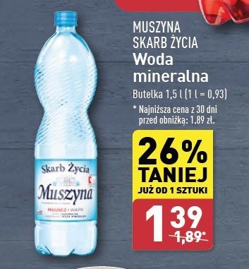 Woda wysokomineralizowana Muszyna skarb życia promocja