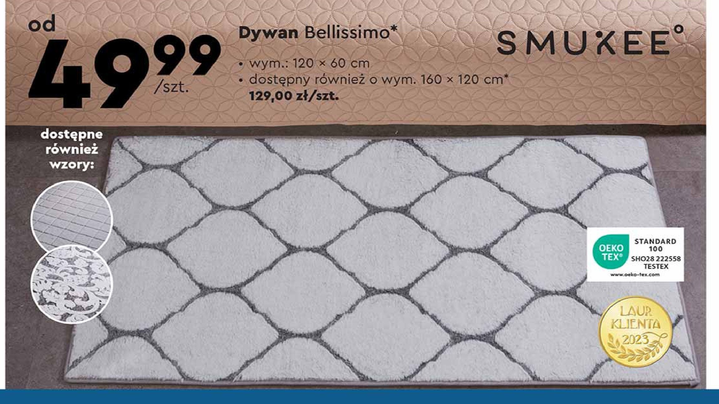 Dywan bellissimo 120 x 60 cm Smukee home promocja