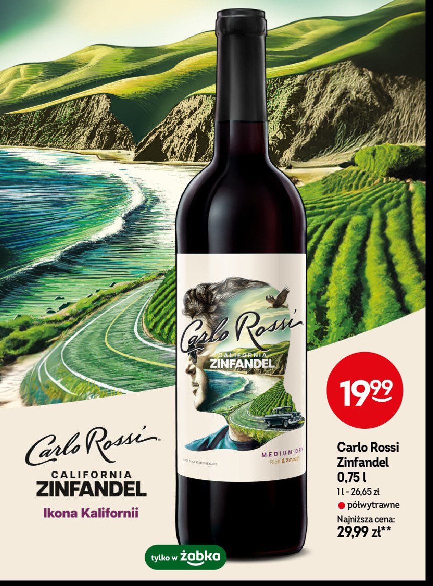 Wino zinfandel CARLO ROSSI CALIFORNIA promocja