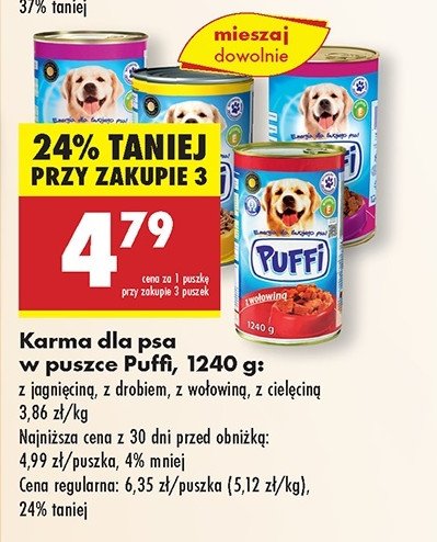 Karma dla psa z drobiem Puffi promocja w Biedronka