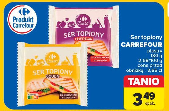 Ser topiony cheddar Carrefour classic promocja