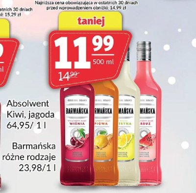 Wódka Absolwent Kiwi, Jagoda promocja w Prim Market