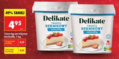 Twaróg sernikowy Delikate, 1 kg promocja w Biedronka