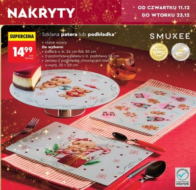 Szklana patera lub podkładka promocja w Biedronka