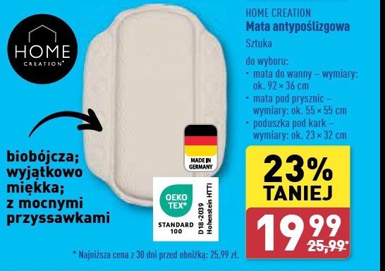 Mata antypo艣lizgowa do wanny Home creation promocja