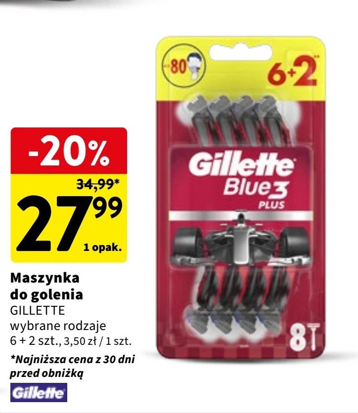 Maszynka do golenia Gillette blue 3 plus cool promocja