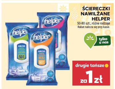 Ściereczki nawilżane Helper promocja w Stokrotka