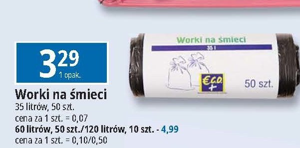 Worki na śmieci 120 l Eco+ promocja