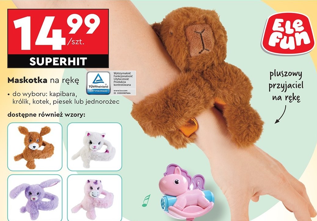 Maskotka na ręke kotek Elefun promocja w Biedronka