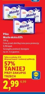 Masło Pilos Masło ekstra 82% promocja w Lidl