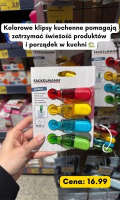 Kolorowe klipsy kuchenne magnetyczne promocja w Kaufland