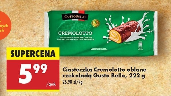 Ciasteczka cremolotto w czekoladzie Gustobello promocja