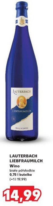 Wino Lauterbach liebfraumilch promocja w Kaufland