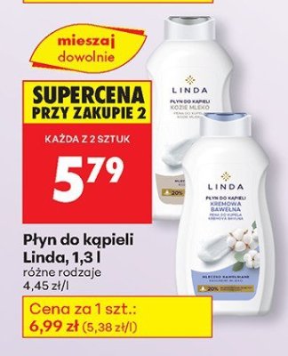 Płyn do kąpieli Linda, 1,3 l, różne rodzaje promocja w Biedronka