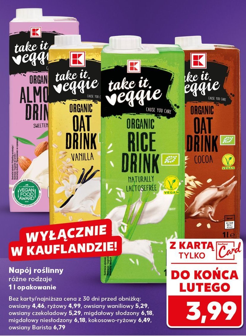 Napój owsiany czekoladowy K-take it veggie promocja