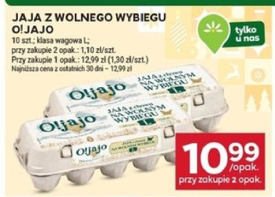 Jaja z wolnego wybiegu Oljajo 10 szt., klasa wagowa L promocja w Stokrotka