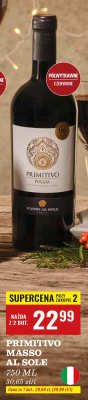Wino Primitivo Masso Al Sole 750 ML promocja w Biedronka