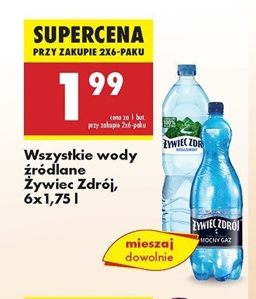 Woda mocny gaz Żywiec zdrój promocja w Biedronka