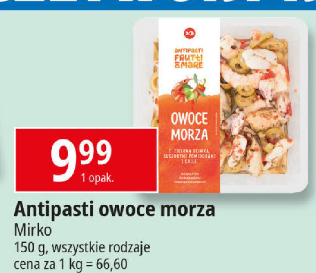 Owoce morza z suszonymi pomidorami Mirko promocja