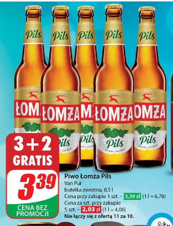 Piwo Łomża pils promocja w Dino