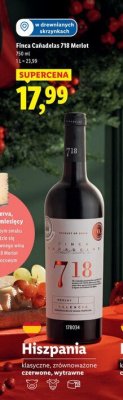 Wino Finca Cañadesas 718 Merlot promocja w Lidl