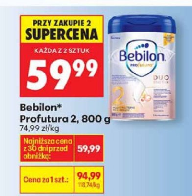 Mleko Bebilon Profutura 2, 800 g promocja w Biedronka