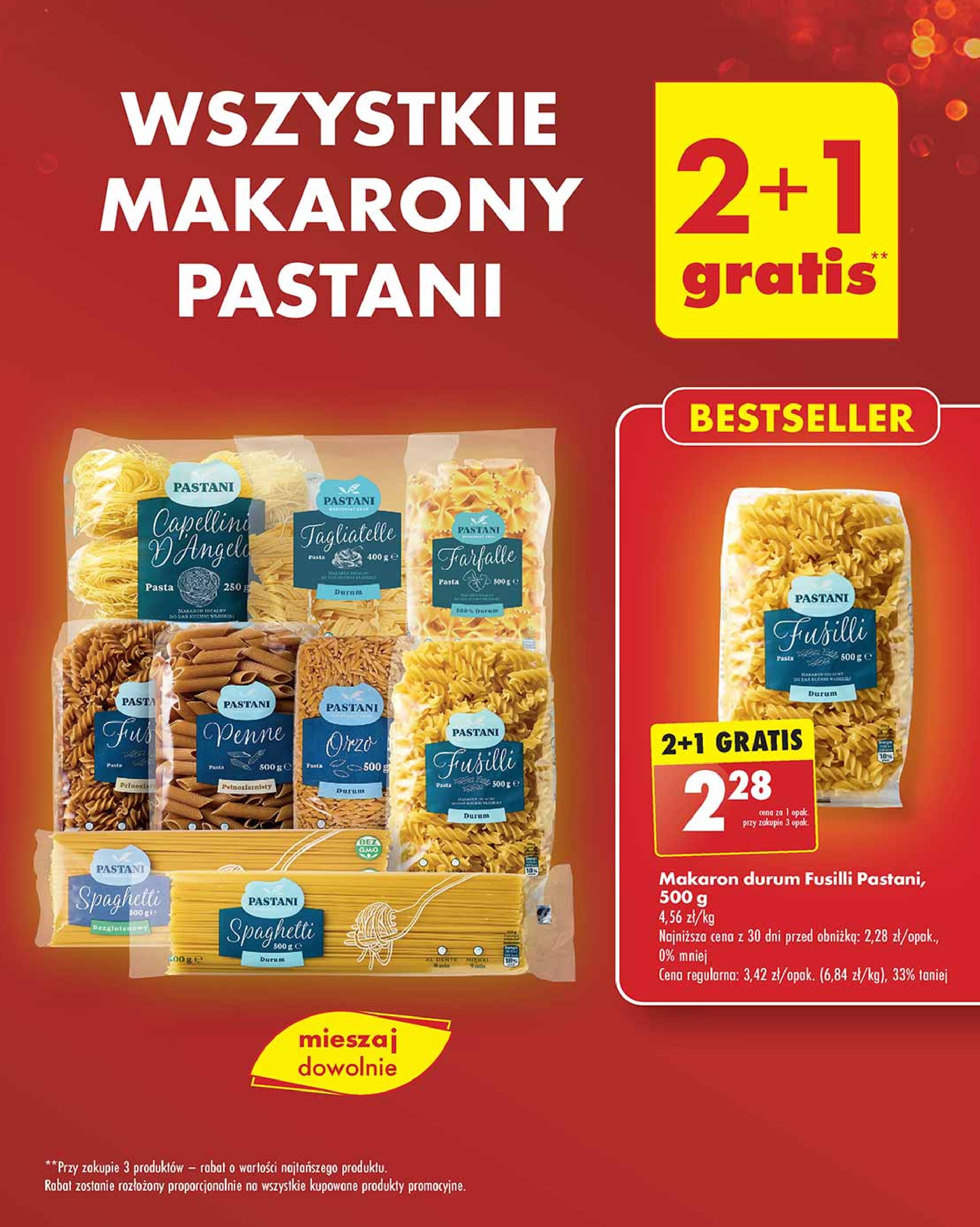 Makaron fusilli Pastani promocja w Biedronka